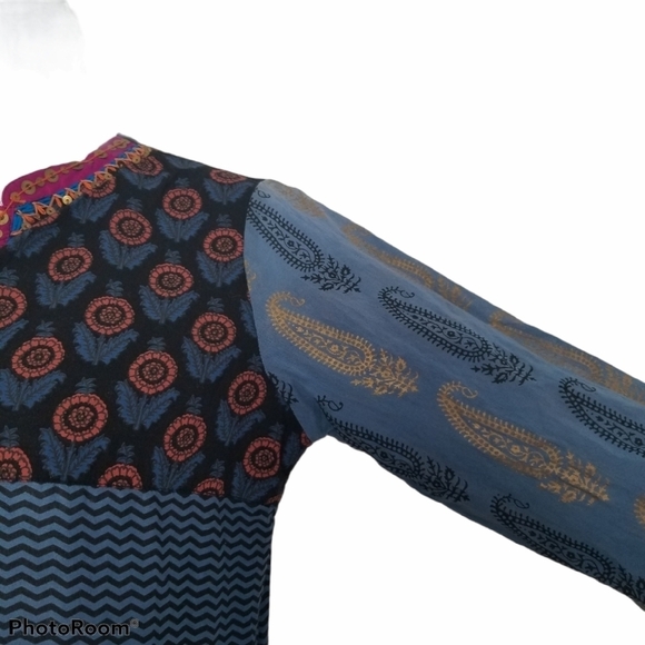 Aseesa Tiered Long Embellished Bohemian Dress - Picture 3 of 7